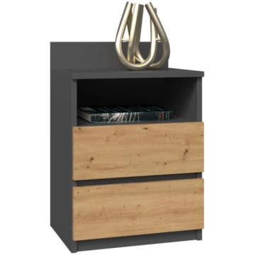 Topeshop M1 ANTRACYT/ARTISAN nightstand/bedside ta