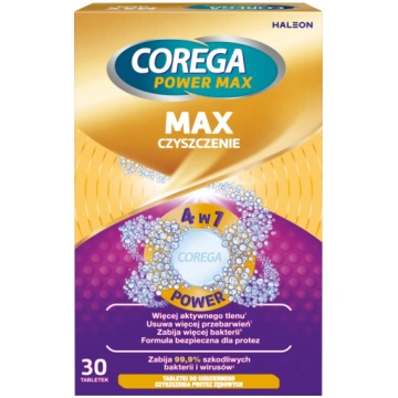 Corega_max Czyszczenie Tabletes Tīrīšanai Zobu Pro