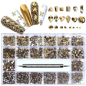 Nail Crystal Rhinestone komplekts, dažādu formu AB