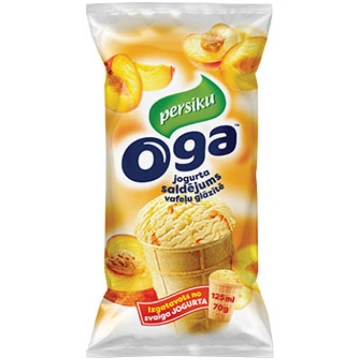 SALDĒJUMS OGA JOGURTA PERSIKU VAFEĻU GLĀZĪTĒ 125ML