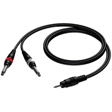 Procab 3.5 mm Jack male stereo - 2 x 6.3 mm Jack m
