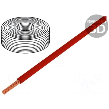 Wire | LiY | stranded | Cu | 0.25mm2 | red | PVC |
