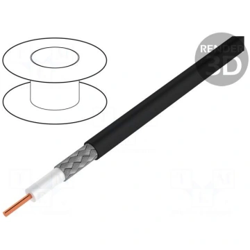 Wire: coaxial | RG174U | stranded | CCS | PVC | bl