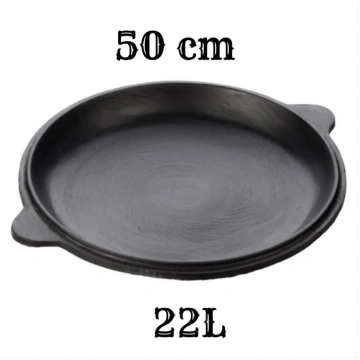 Čuguna panna-vāciņš ar rokturiem 22L Kazaņai (50cm