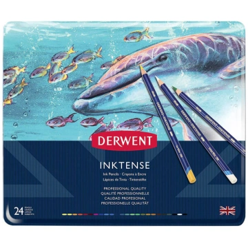 Krāsainie zīmuļi - Derwent - Inktense - 24 gabalu 