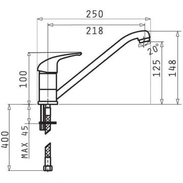PYRAMIS ASALIA 090922438 Carbon kitchen mixer
