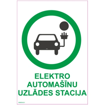 Zīme Elektro automašīnu uzlādes stacija Alumīnijs 