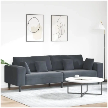 Dīvāns VidaXL modelis 3335154 tumši pelēks samts 2