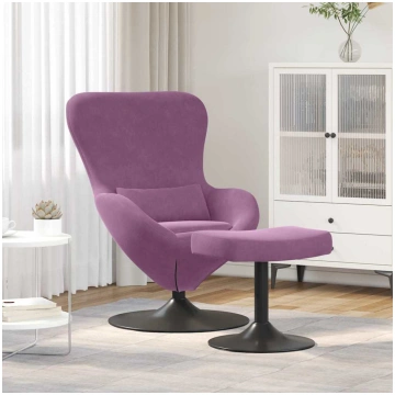 Olas krēsls ar pufu violeta samts