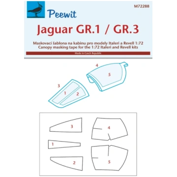 Canopy mask for Jaguar GR.1/GR.3 Italeri Peewit