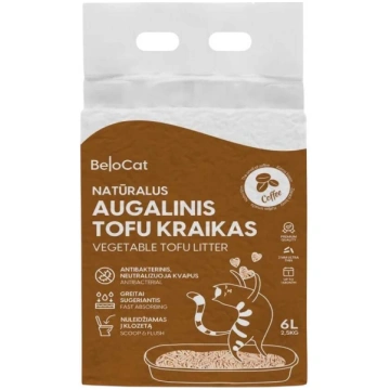 Kaķu smiltis BeloCat Tofu Coffee Scent, organiskās