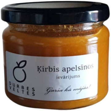 Ķirbis - apelsīnos, ievārījums 375gr Durbes veltes