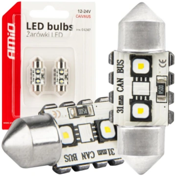 LED CANBUS bulbs 12SMD Festoon C5W 3838 31mm White