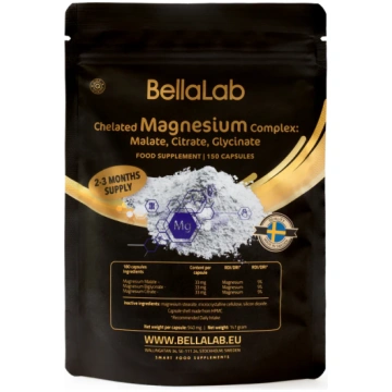 Chelated Magnesium Complex: malāts, citrāts, glici