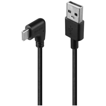 Kabel USB Lindy USB-A - USB-C 0.5 m Czarny (0.5m U