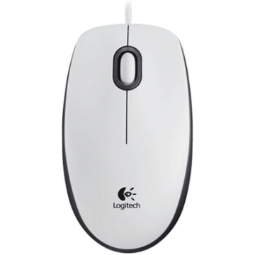 Logitech Mouse M100 Wired, No, White, 910-005004