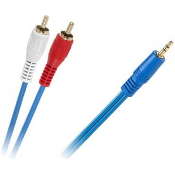 Kabel Jack 3.5mm - RCA (Cinch) x2 3m niebieski (KP