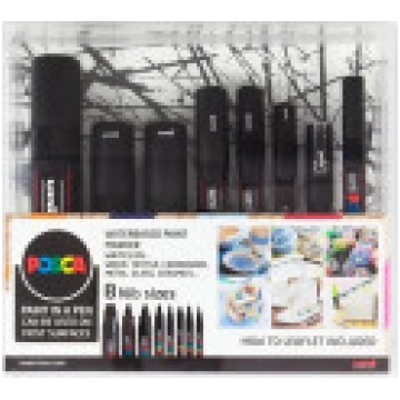 Posca Marker Uni Black Set med 8 ass. størrelser 5