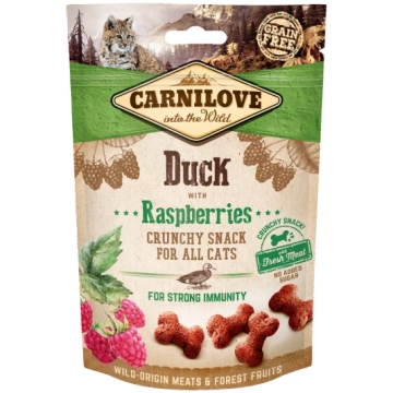 Gardums kaķiem - CARNILOVE Snack Duck with Raspber
