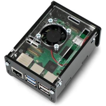 Case for Raspberry Pi 5 with fan - black Gravlaser