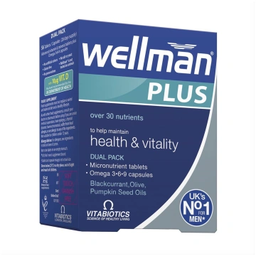 WELLMAN PLUS OMEGA 3-6-9, 28 tabletes un 28 kapsul