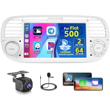 2 + 64 GB Android auto radio Fiat 500 2007-2015, 7