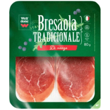 Vītināts liellopa šķiņķis Bresaola WELL DONE 80g