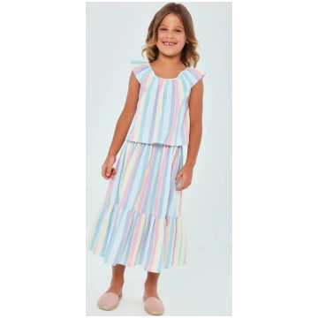 TUTTO PICCOLO Completo 2 Pezzi Top+Gonna Multicolo