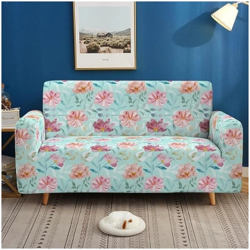 Sofa Cover 2 Seater Painted Red Flowers Sofa Cover