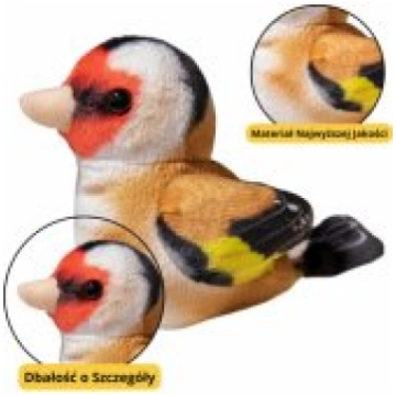 LEAN Toys Small Plush Bird Blue Tit Goldfinch 10cm