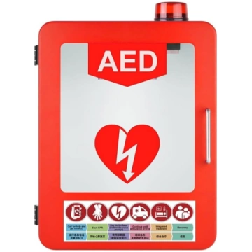 AED skapis, AED defibrilatora pirmās palīdzības uz