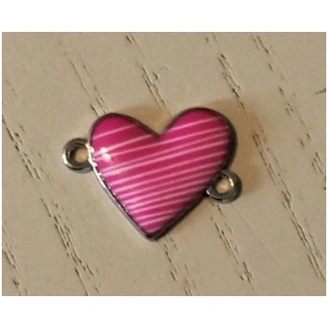 Connettore cuore 18x15 mm - Rosa