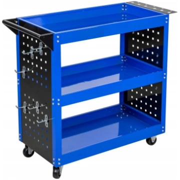 WORKSHOP TROLLEY 3 LEVELS REINFORCED /SILVER