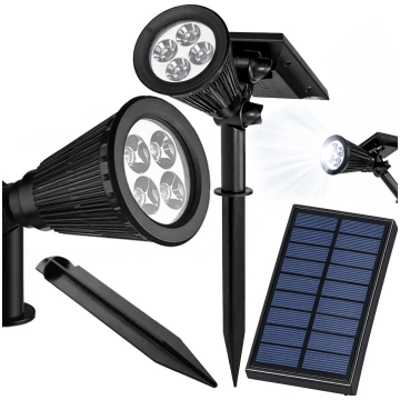 Saules dārza lampa prožektors ar 4 LED, 3 režīmiem