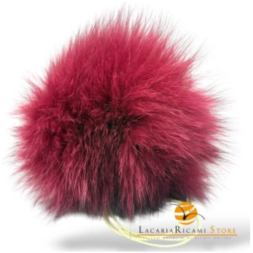 Pom Pon SimilVera Pelliccia VOLPE - BORGOGNA