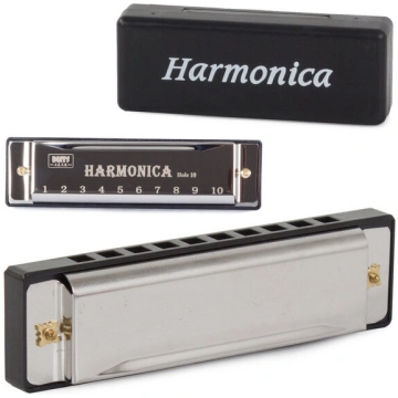 Metāla harmonika C dur, 10 kanāli ar korpusu