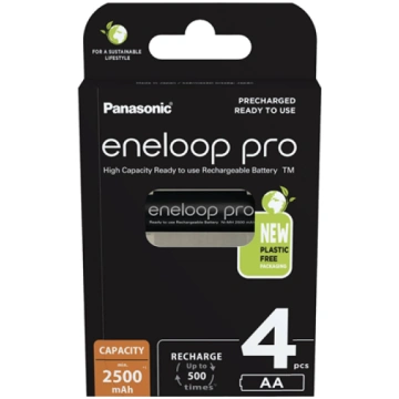 Uzlādējamās baterijas Panasonic Eneloop Pro, AA, 2