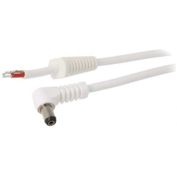 Cable; 1x1mm2; cables,DC 5,5/1,7 plug; angled; whi