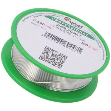 Tin; lead free; Sn99,3Cu0,7; 0.8mm; 100g; reel; 22