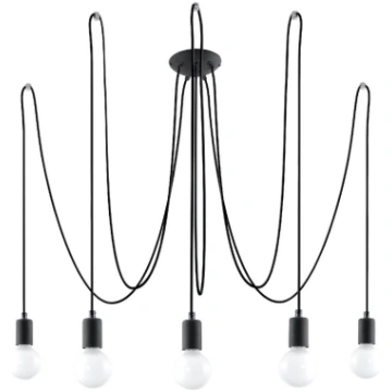 Melna piekaramā lampa 300x300 cm Spider – Sollux