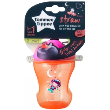 Tommee Tippee mācību krūze ar salmiņu meitenēm 7m+