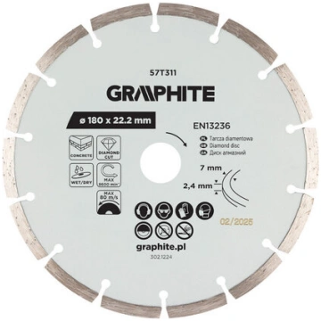 Dimanta griešanas disks 180mm betonam, ķieģelim, a