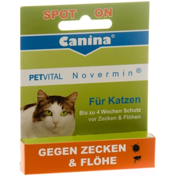 Canina Petvital Novermin pilieni kaķiem pret blusā