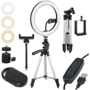Maclean MCE610 10" 12W LED Ring Light with Tripod