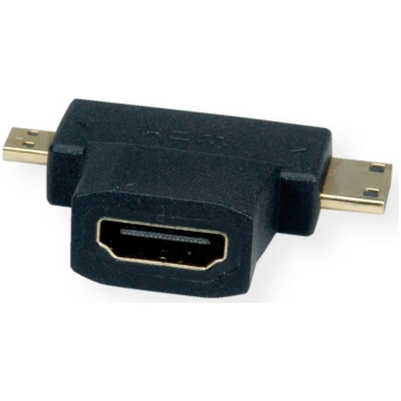 Value HDMI T-Adapter, HDMI - HDMI Mini + HDMI Micr