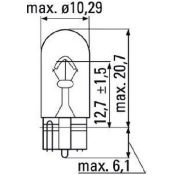 Spuldze OBN WEDGE 12V 5W T10, JBM
