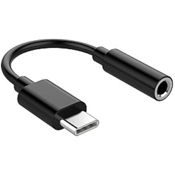 Adapter USB-C to 3.5mm Audio Jack Black HQ HQ-AD-T