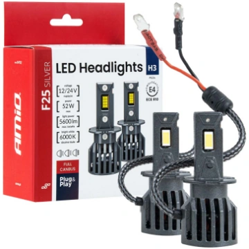 Led auto spuldzes f25 sudraba krāsā, pilna kanbusa
