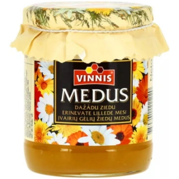 Medus VINNIS Ziedu 0,3 kg burka