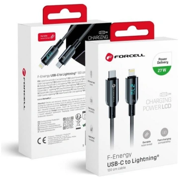 Forcell F-energy Usb-c uz Lightning kabelis, 1,2 m